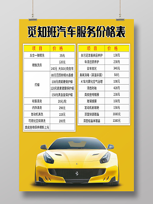 汽車美容服務(wù)價目表 模板、設(shè)計與服務(wù)項目全解析